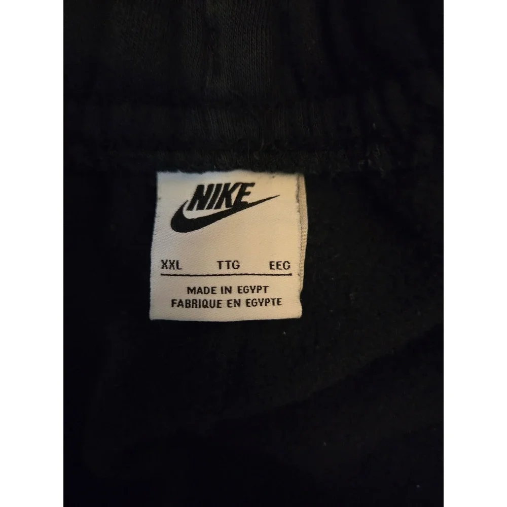 Nike Mens XXL Black Fleece Joggers Gold Script Logo Embroidery Sweatpants